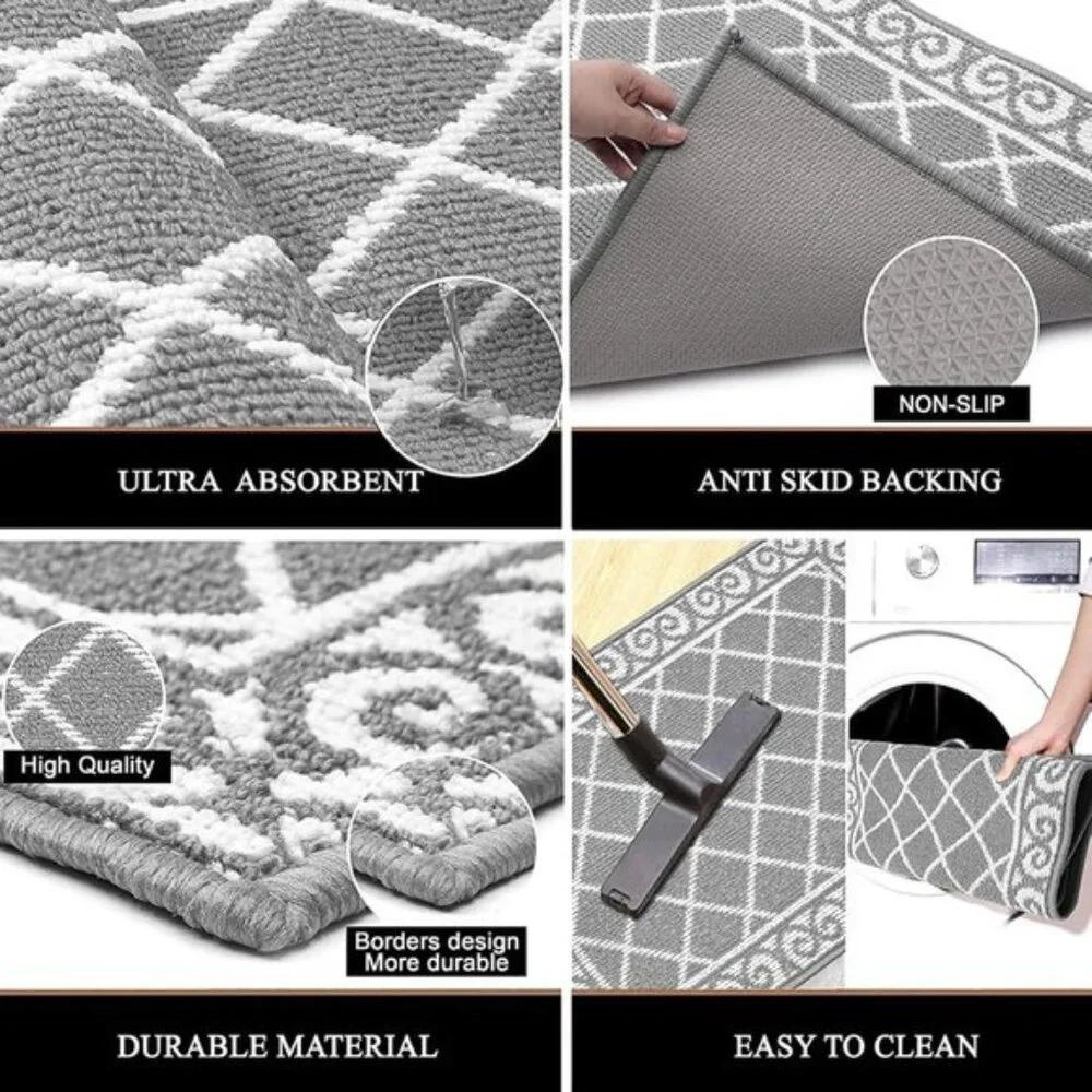 New 32x48In Indoor Door Mat, Non-Slip, Washable Dirt Trapper for Entryway, Home